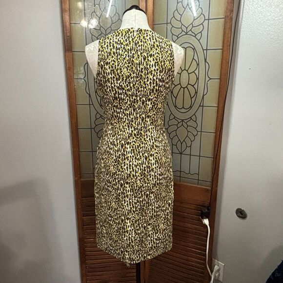 J. Crew Fabiola Abstract Leopard Sheath Dress Size 2 - Picture 4 of 14